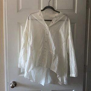 Oversized white linen top. Australian 12.